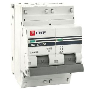 Автоматический выключатель 2P 125А (D) 10kA ВА 47-100 EKF PROxima