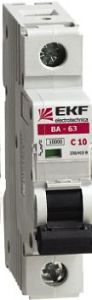 Автоматический выключатель ВА-63, 1P 1А (C) 10kA EKF