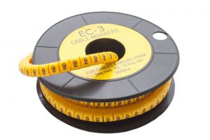 Маркер кабельный трубчатый в рулоне сечение 0,75-3  кв.мм (9)