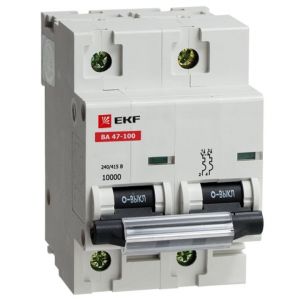 Автоматический выключатель ВА 47-100, 2P 100А (C) 10kA EKF