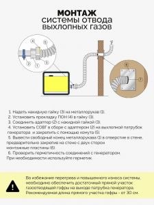 1 Комплект выхлопа на 25 диаметр 1,5 метра через стену