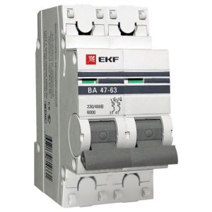 Автоматический выключатель 2P 16А (C) 6кА ВА 47-63 EKF PROxima